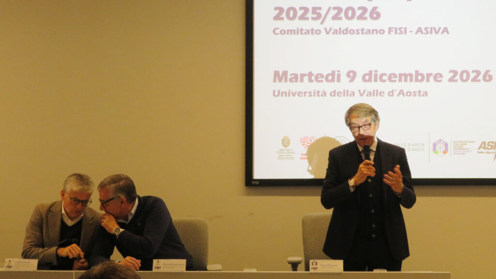 Il consigliere federale Pietro Marocco durante il suo intervento alla presentazione della stagione 2025/26 del Comitato Asiva