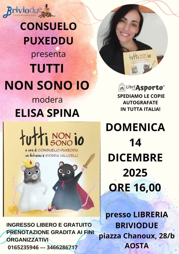 Locandina di presentazione del libro di Consuelo Puxeddu