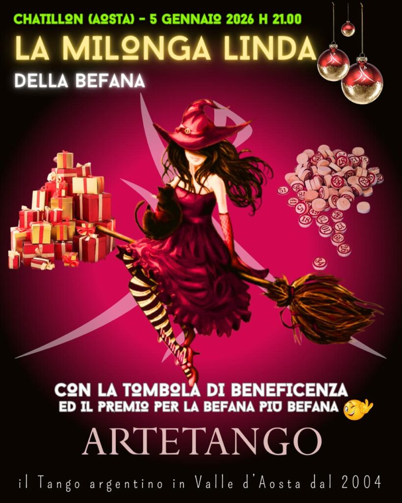 Locandina Milonga Linda della Befana a Châtillon