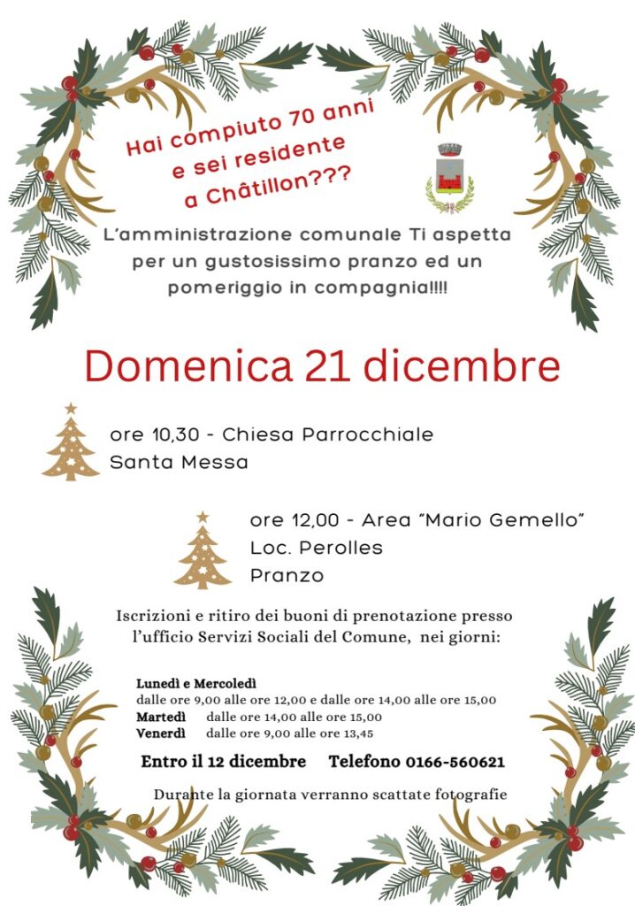 Locandina incontro ultrasettantenni a Châtillon