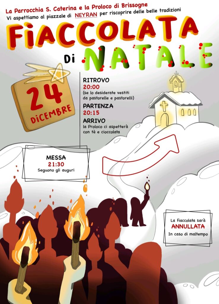 Locandina della fiaccolata a Brissogne