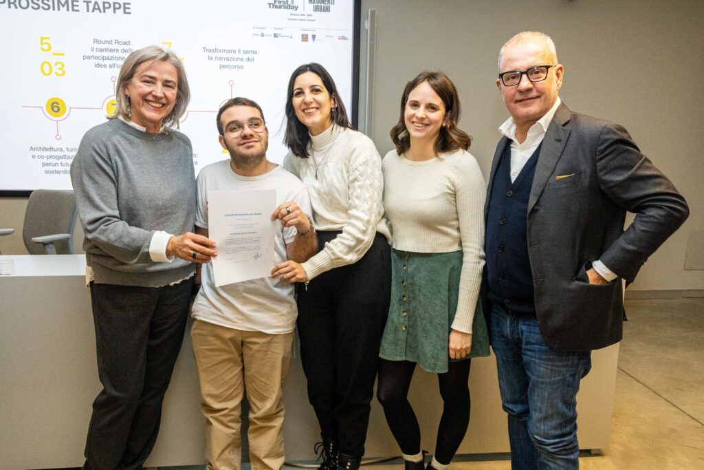 The First Thursday – Mutamenti Urbani Da Sx Roberta Balbis, Lorenzo Ray Diotis Simonetta, Silvia Lai, Federica Magliano, Fabio Bolzoni