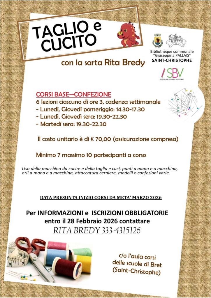 Locandina corso taglio cucito