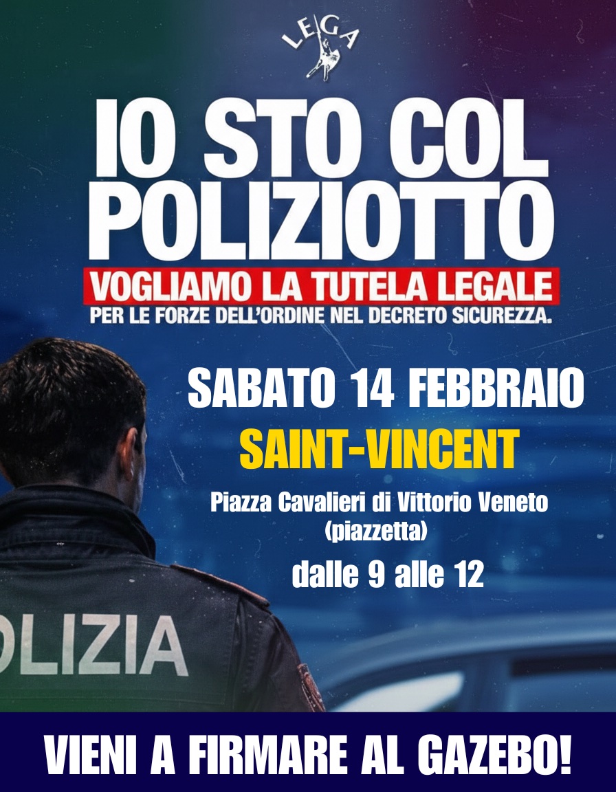 Lega Vallée d’Aoste: sicurezza e sostegno alle Forze dell’Ordine