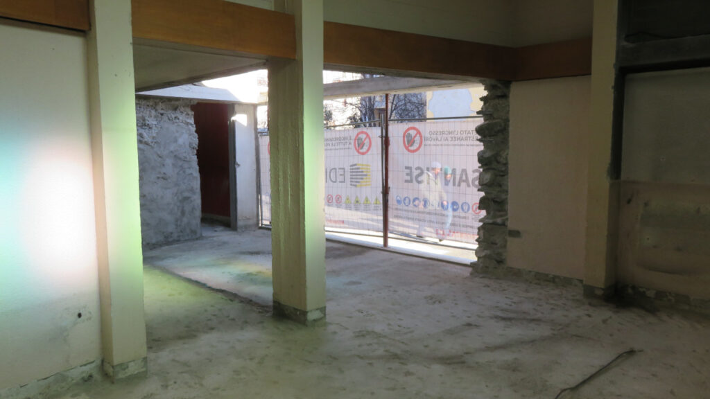 La zona dell'ampliamento della cappella dell'oratorio