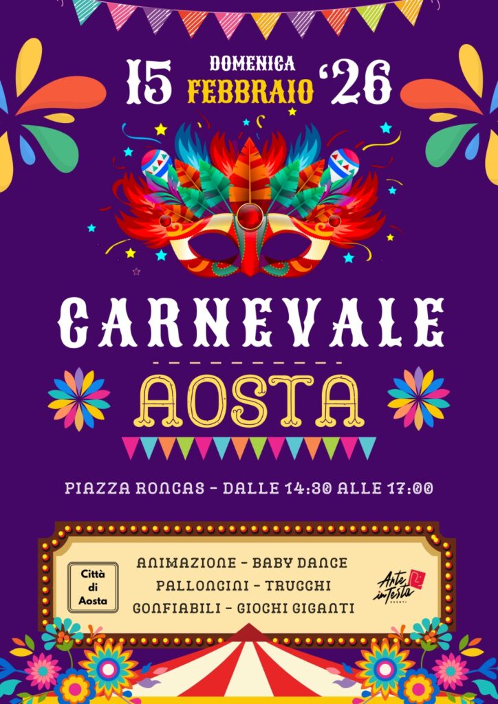 Locandina del Carnevale in piazza Roncas