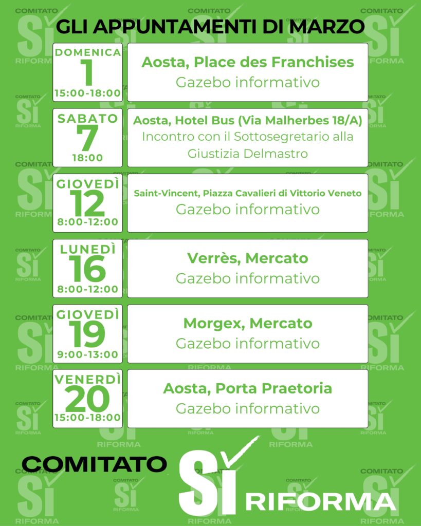 Appuntamenti Comitato Sì riforma