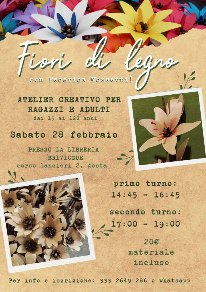 Locandina fiori di legno