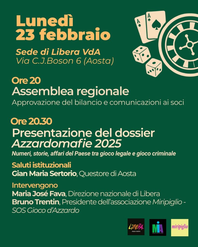 Locandina di presentazione Azzardomafie