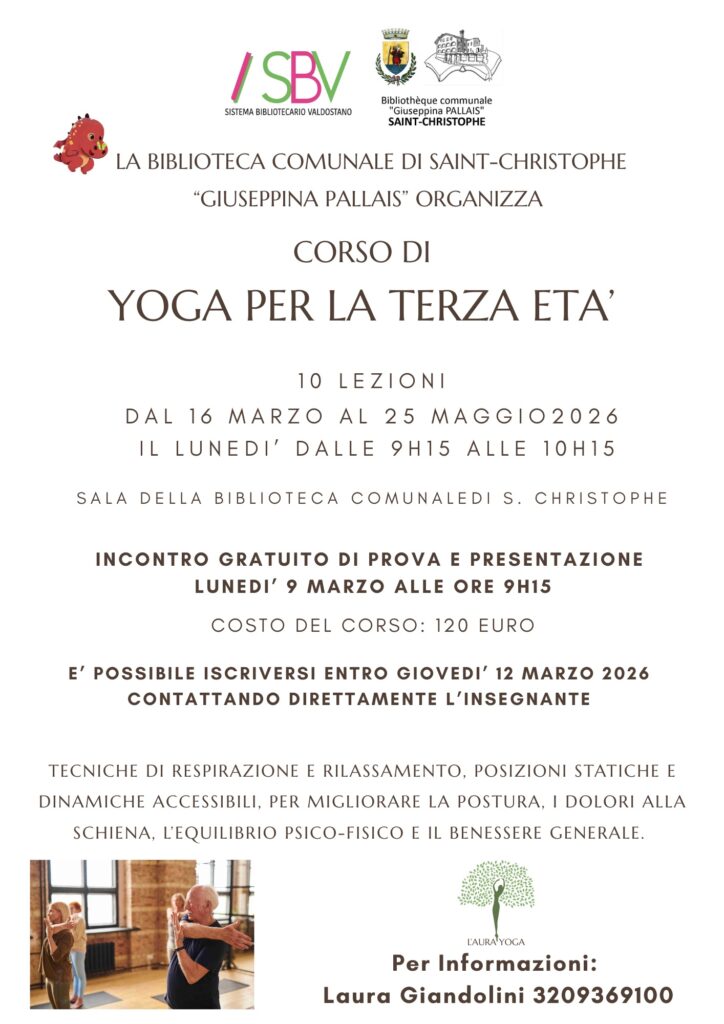 Locandina Yoga della terza età a Saint-Christophe