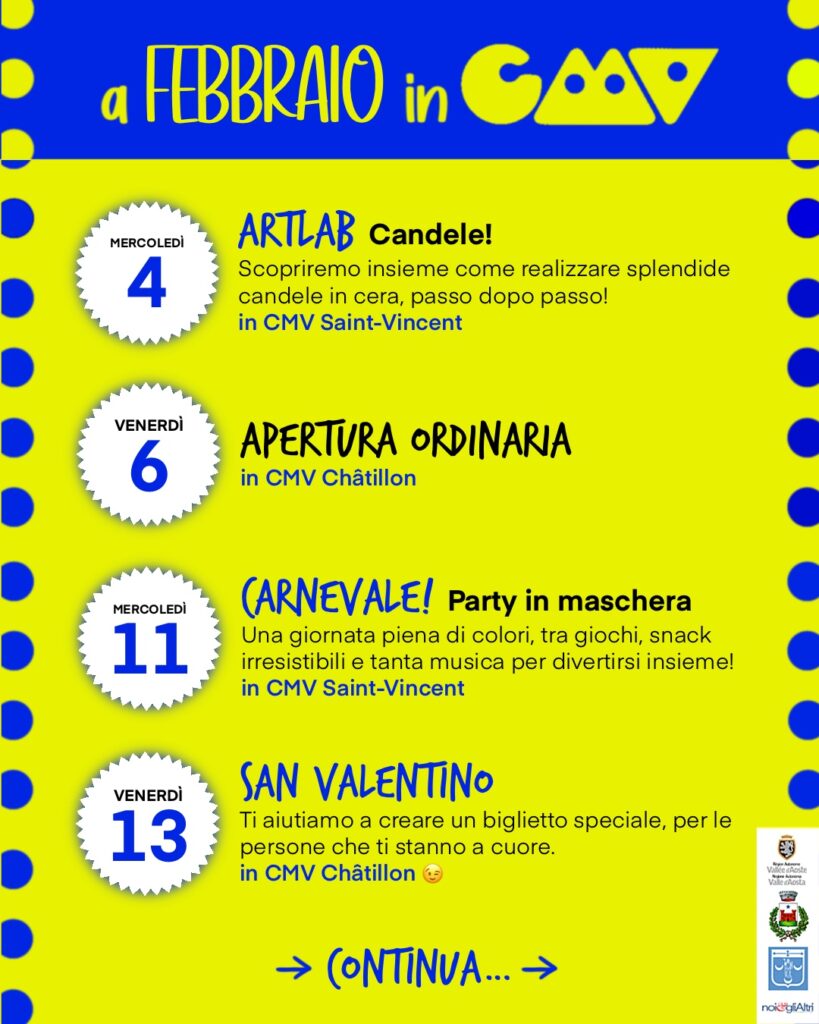 Locandina eventi febbraio Cmv
