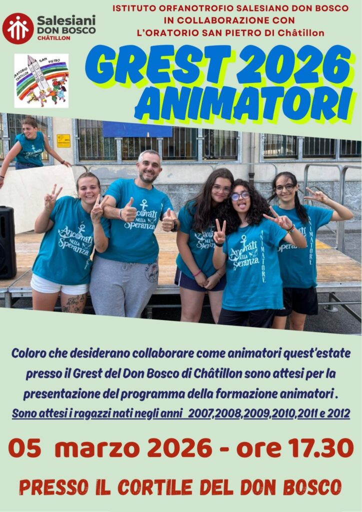 Locandina animatori del Grest 2026