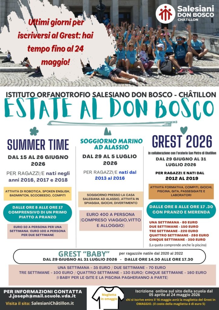 Locandina estate al Don Bosco