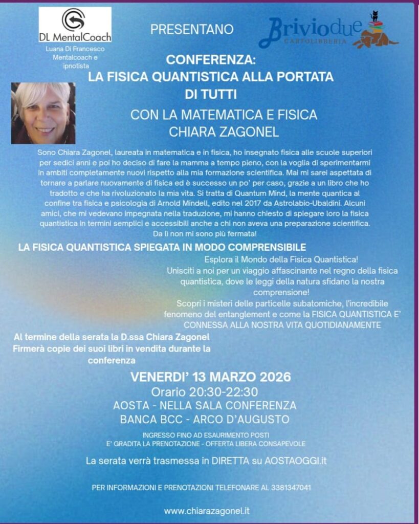 Locandina conferenza La fisica quantistica alla portata di tutti
