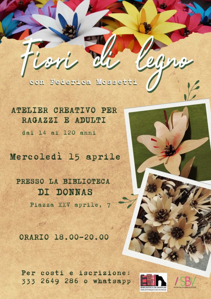 Locandina fiori di legno