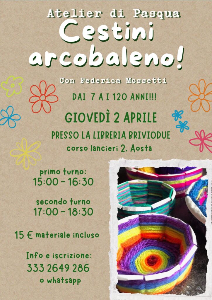Locandina laboratorio cestini arcobaleno
