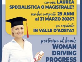 Woman driving progress: bando per giovani laureate valdostane