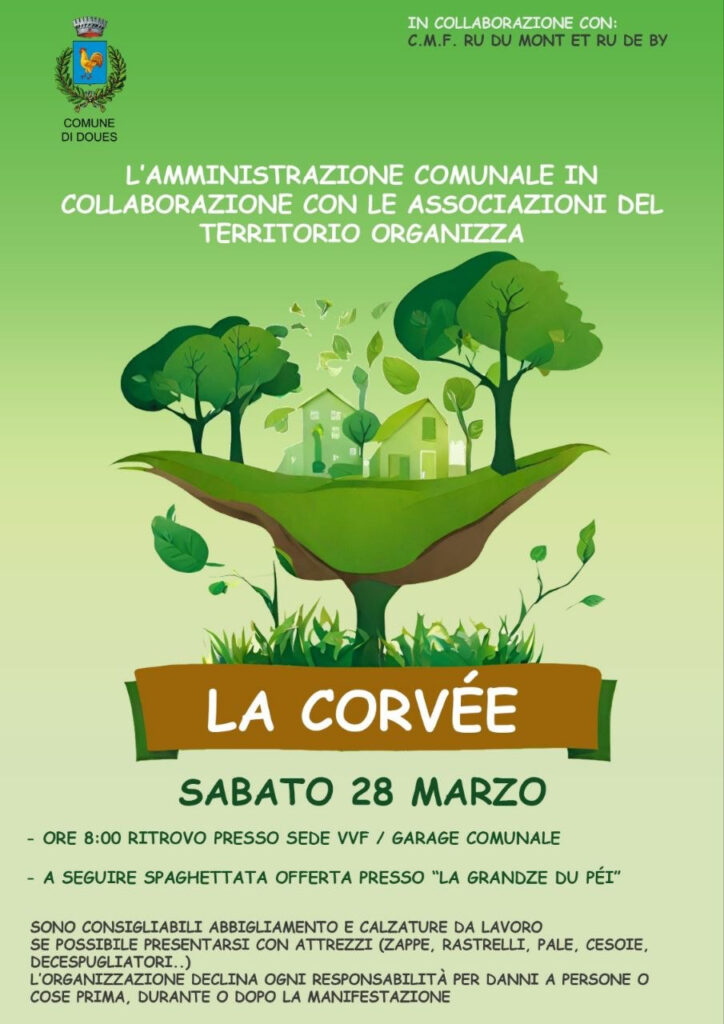 Locandina la corvée 2026 a Doues