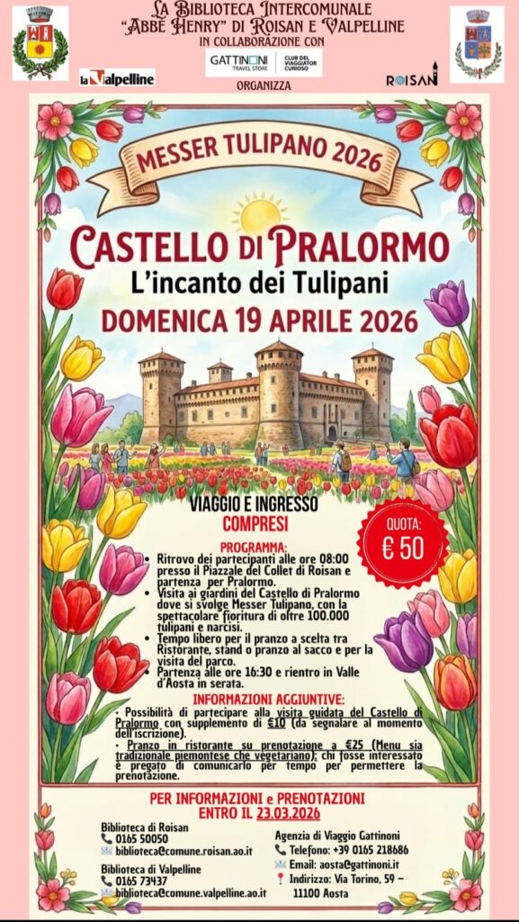 Locandina visita al Castello di Pralormo