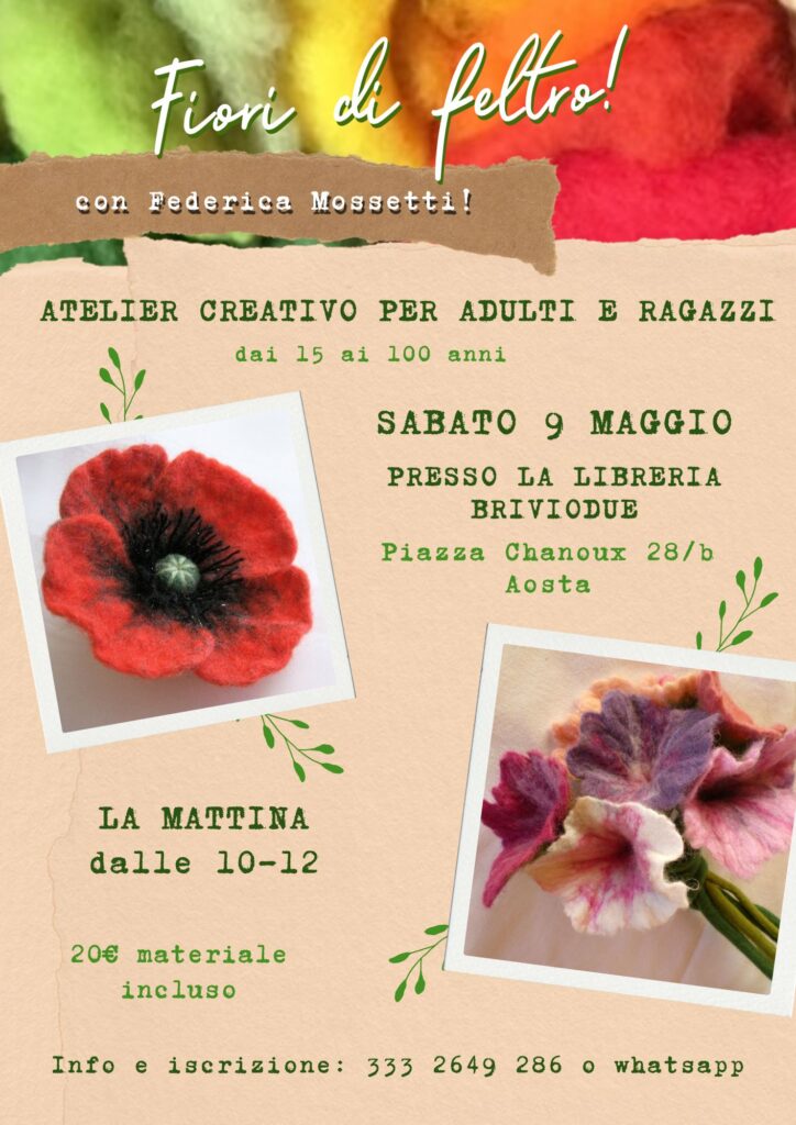 Locandina laboratorio fiori di feltro