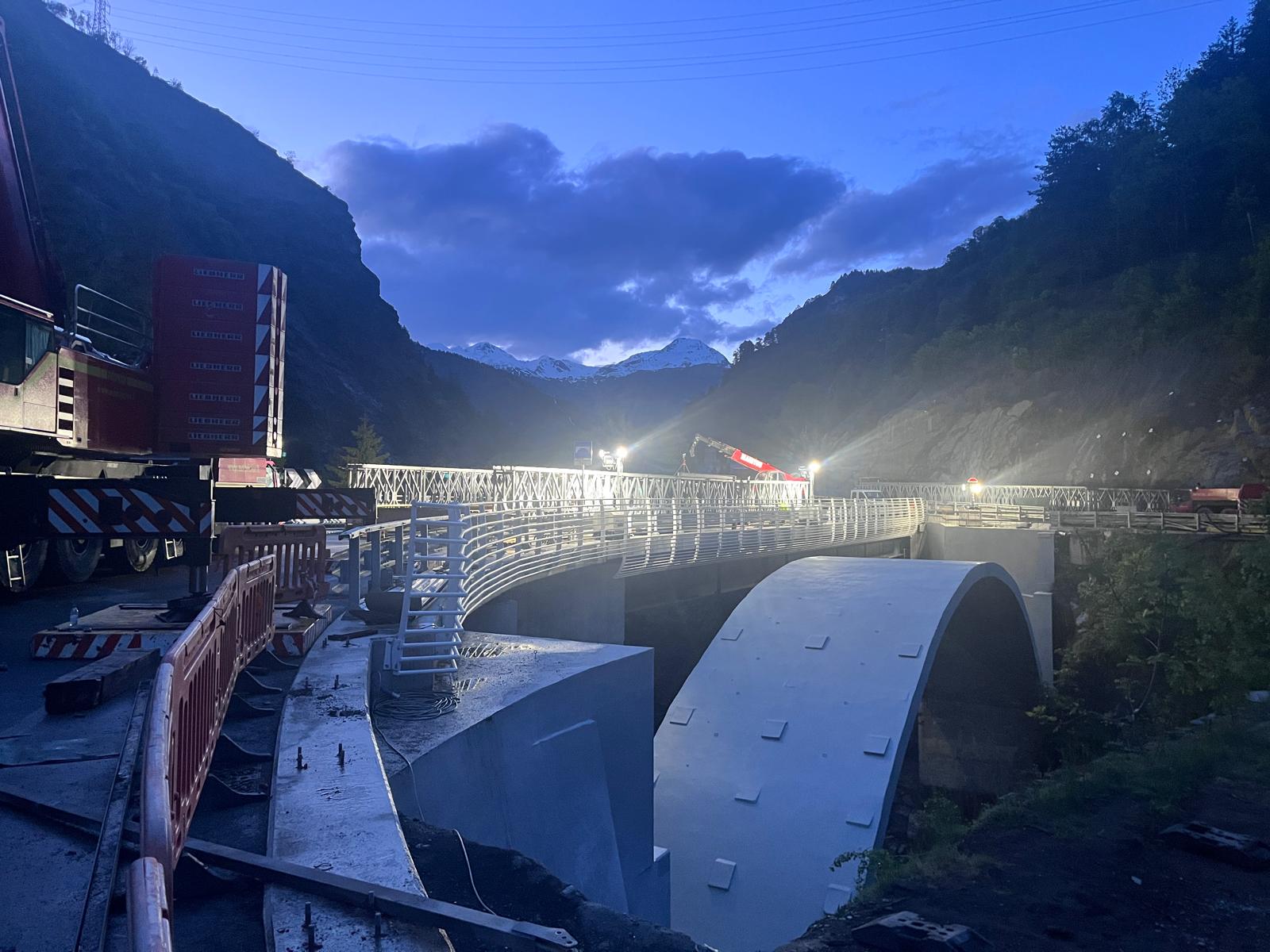 Chiusura della SR 47 di Cogne per smontaggio ponte Bailey