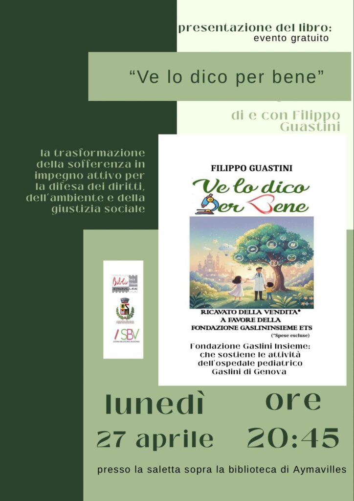 Locandina presentazione libro Ve lo dico per bene di Filippo Guastini