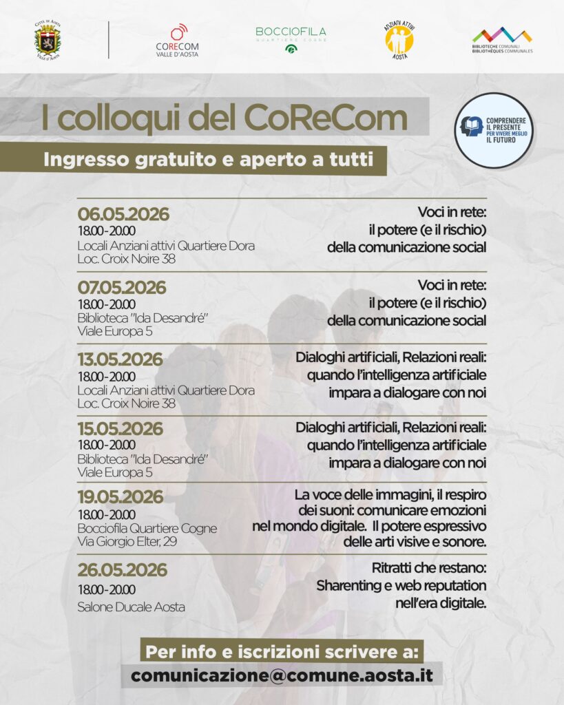 Locandina i Colloqui del Corecom