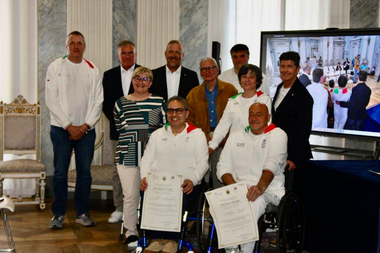 La Nazionale di wheelchair curling festeggiata ad Aosta