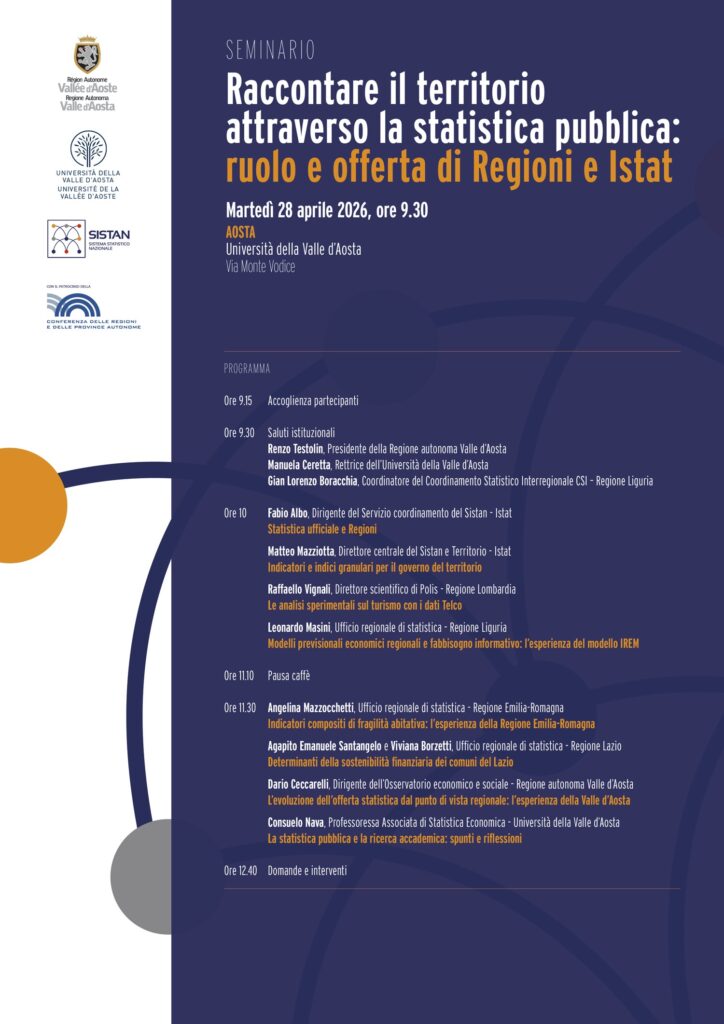 Programma raccontare il territorio attraverso la statistica pubblica