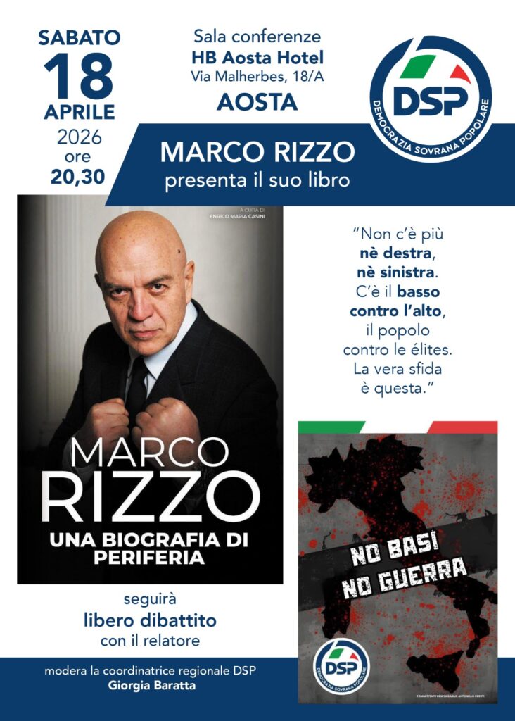 Locandina di presentazione del libro Marco Rizzo