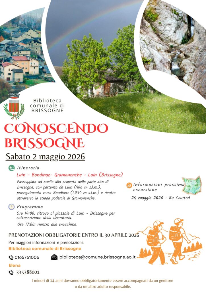 Locandina escursione conoscendo Brissogne