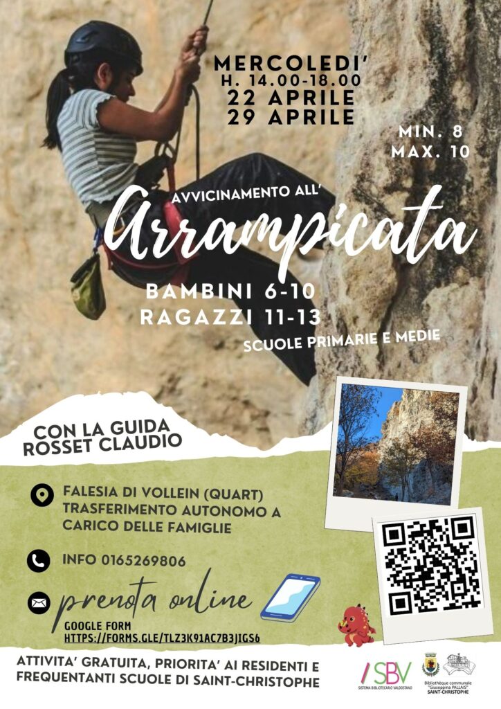 Locandina arrampicata per bambini e ragazzi 2026