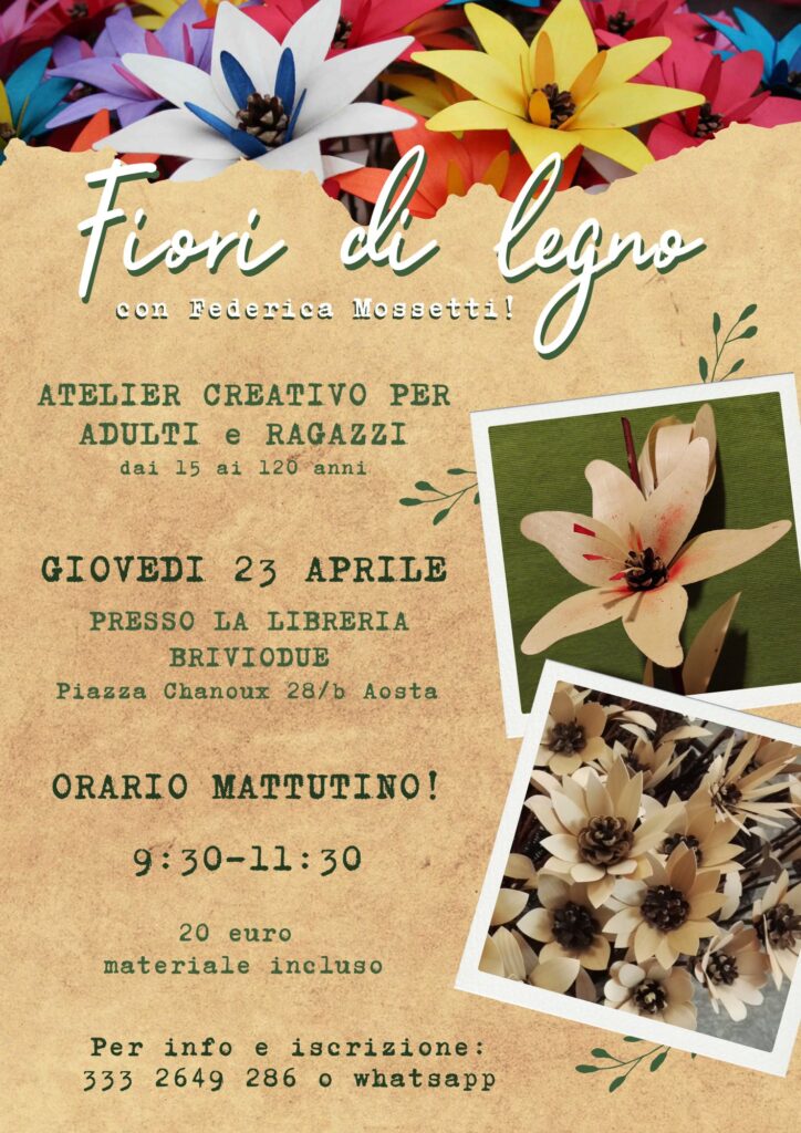 Locandina Atelier fiori di legno