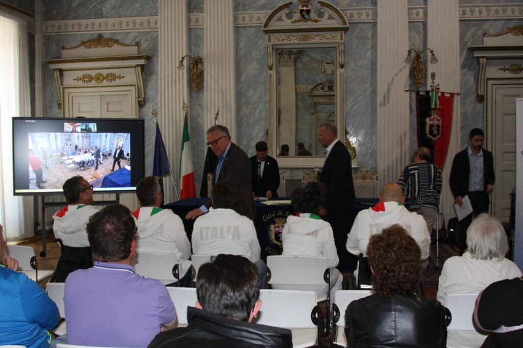 La Nazionale di wheelchair curling festeggiata ad Aosta