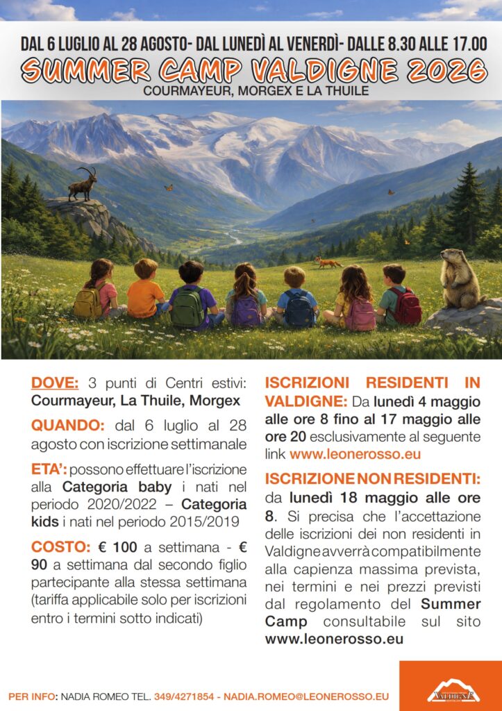 Locandina Summer Camp Valdigne 2026 Baby