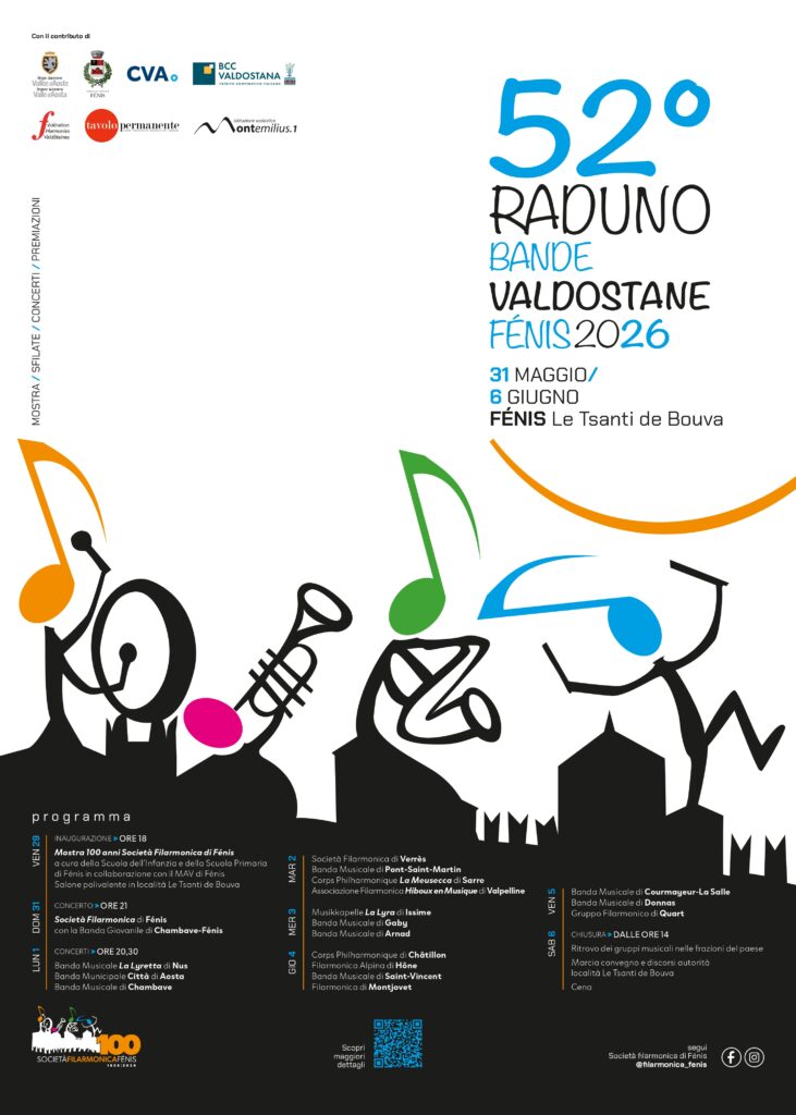Locandina 52° Raduno delle Bande Musicali Valdostane