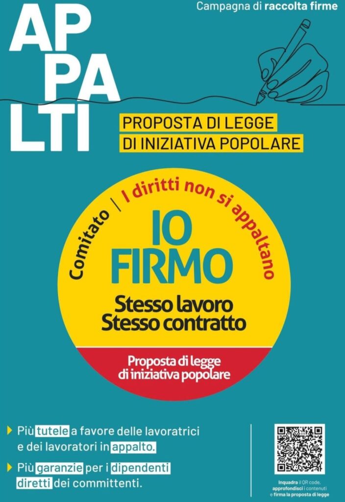 Locandina raccolta firme Cgil