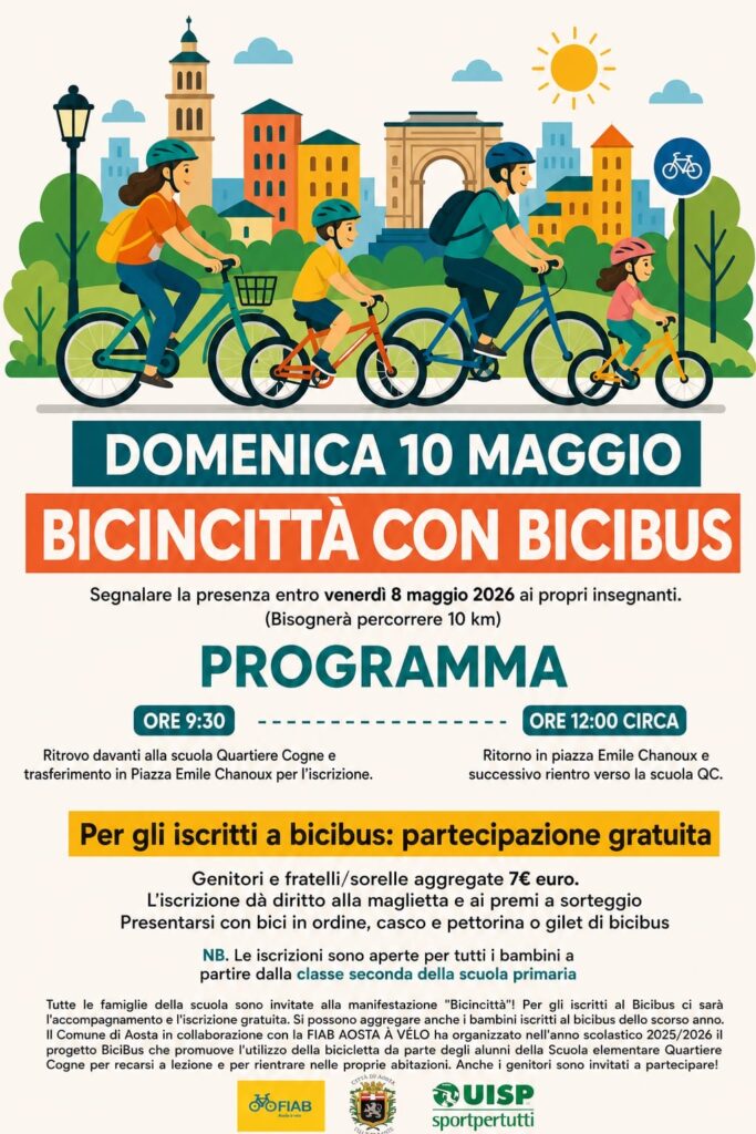 Locandina Bicincittà e Bicibus 2026