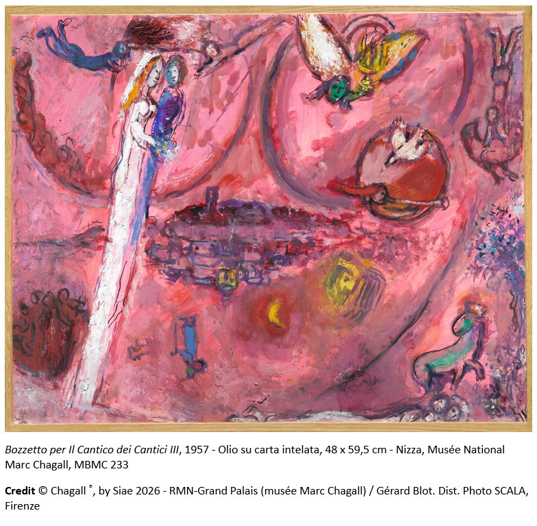 Opera di Marc Chagall delll'esposizione Tra poesia e spiritualità,