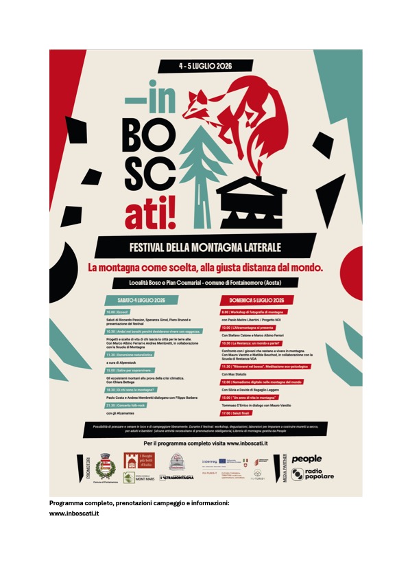 Locandina InBOSCati! Festival della Montagna Laterale