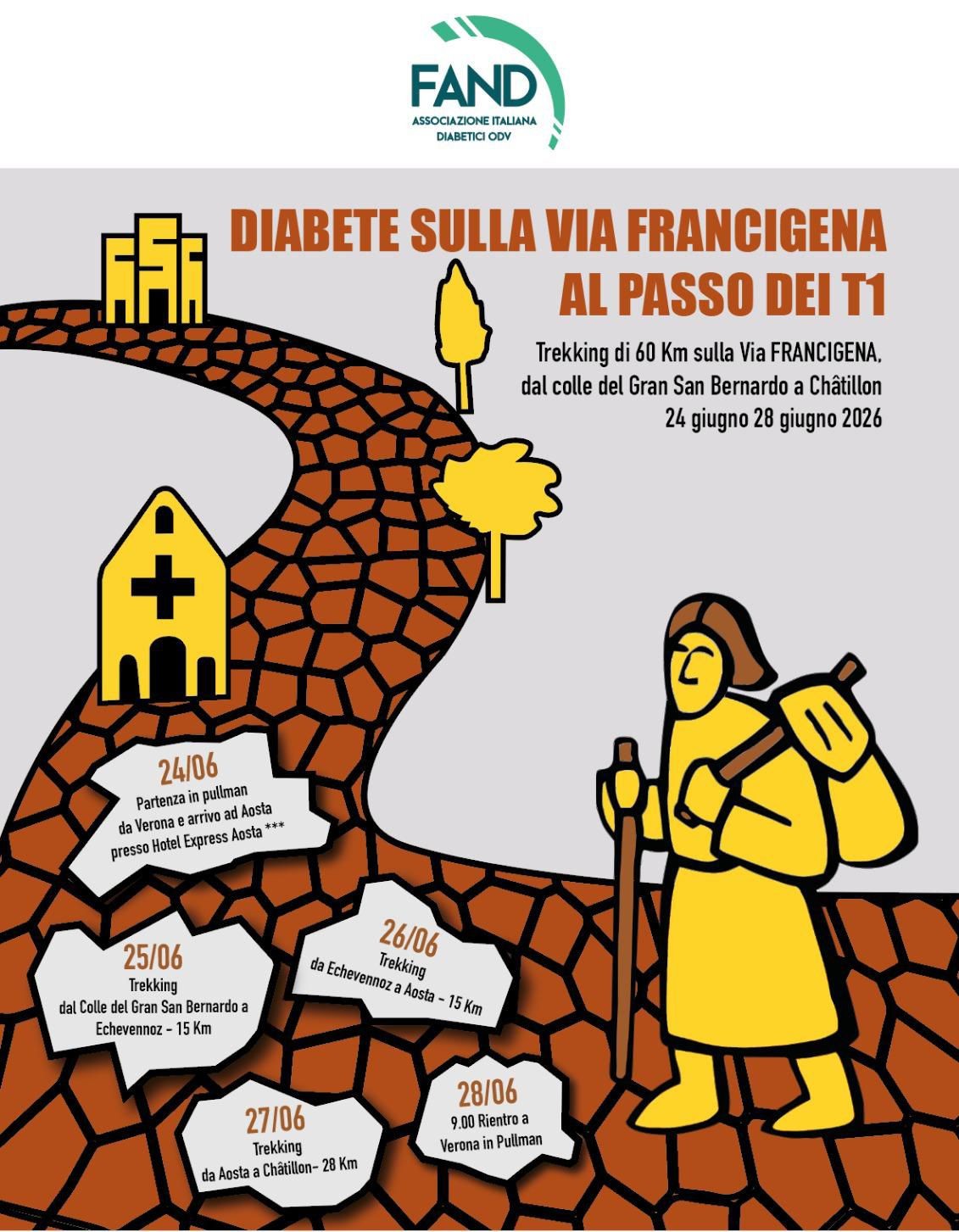 Diabete sulla Via Francigena 2026