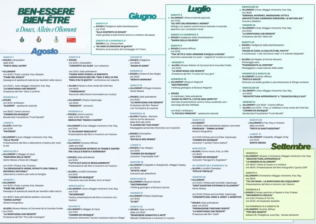 Locandina Appuntamenti Ben Essere Bien Êtres