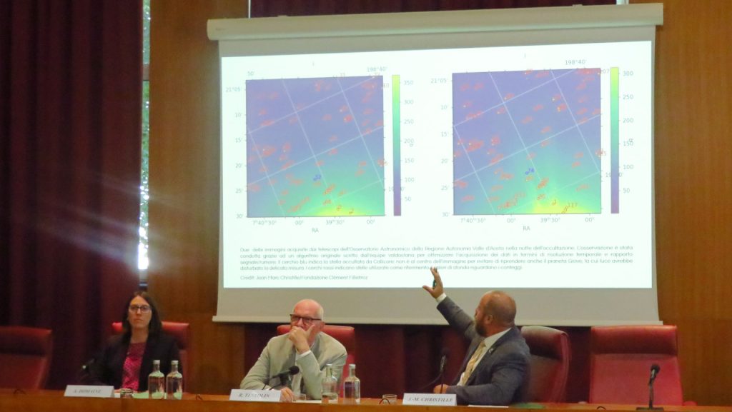 Jean-Marc Christille indica i risultati delle misurazioni dell'Osservatorio sull'occultazione di Callicore