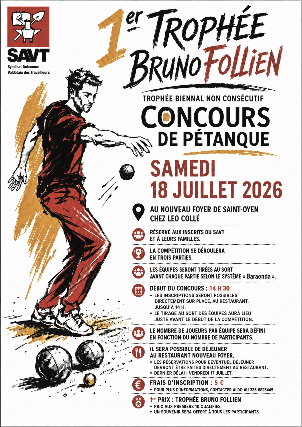 1er Trophée Bruno Follien de pétanque à Saint-Oyen