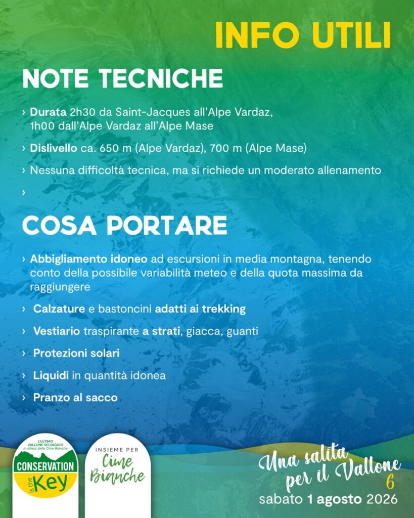 Locandina Salita al Vallone delle Cime Bianche 2026