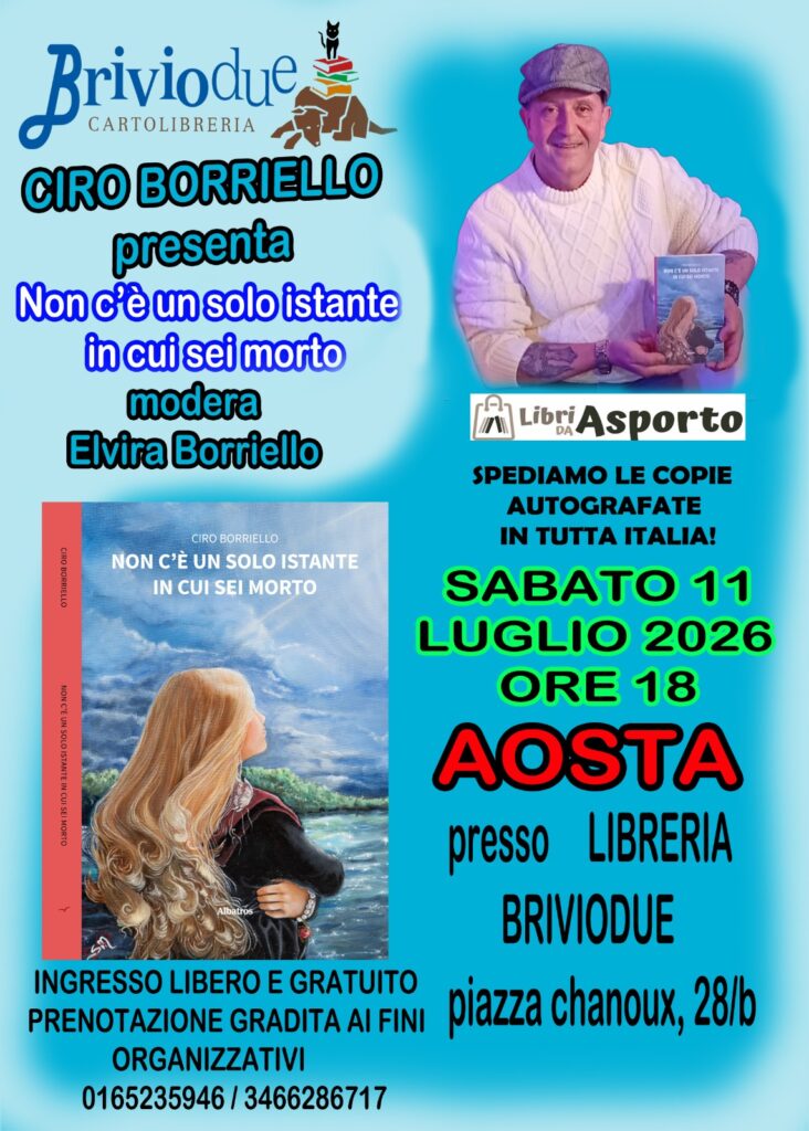 Locandina di presentazione del libro di Ciro Borriello