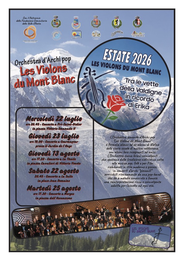 Locandina Les violons du Mont Blanc Concerti estivi 2026