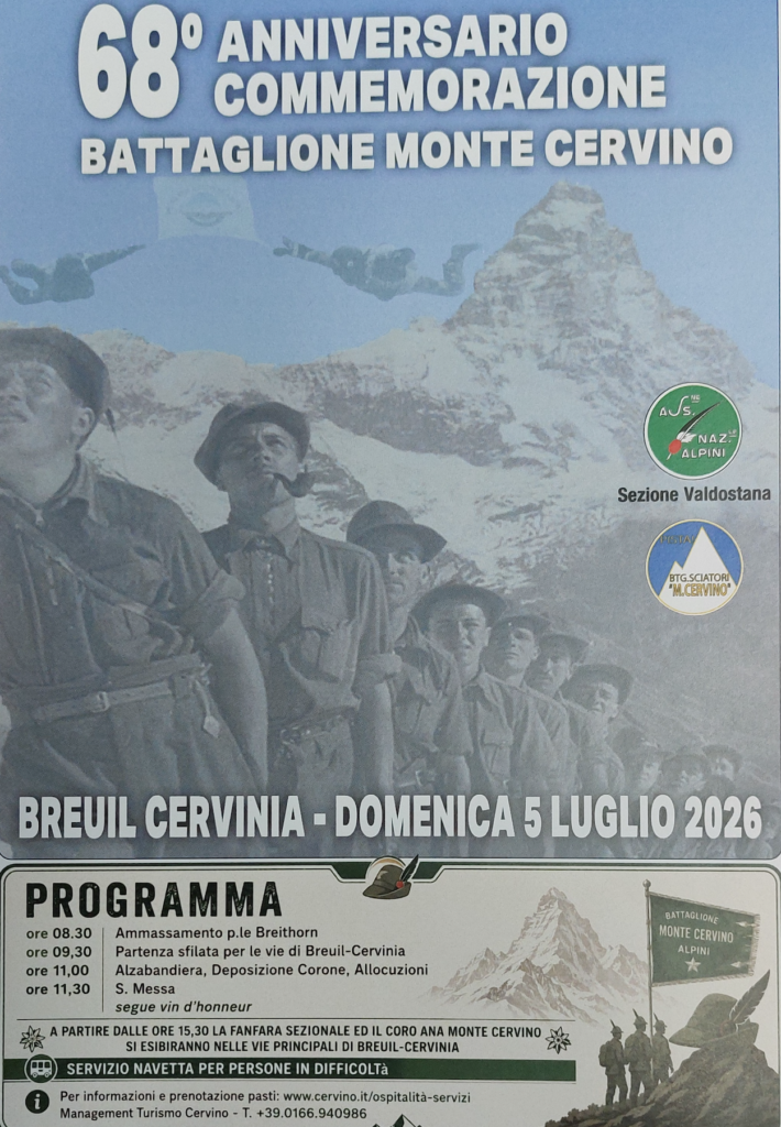 Locandina 68° Anniversario del Battaglione Monte Cervino