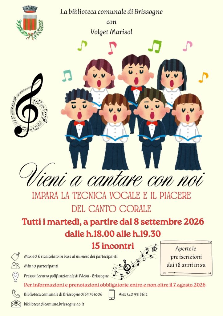 Locandina Vieni a cantare con noi a Brissogne